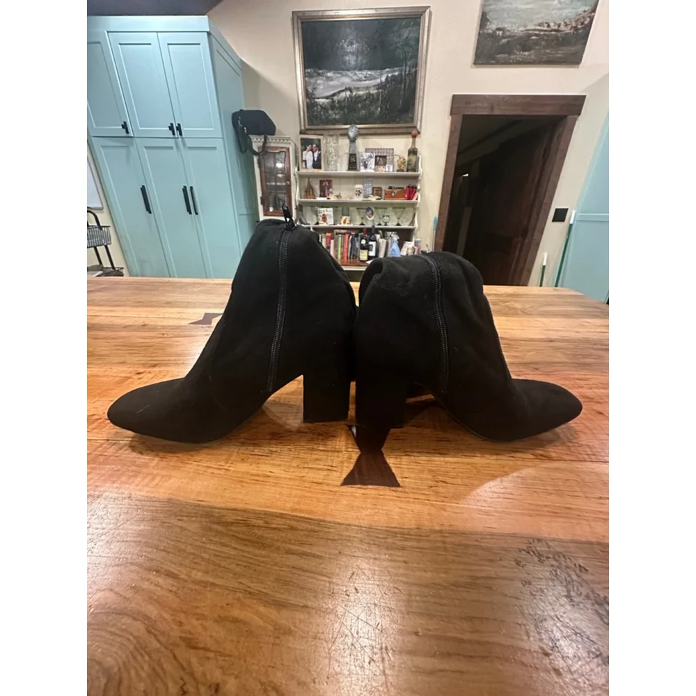 Unisa Black Suede Over the Knee High Boots Square Toe 7.5 M